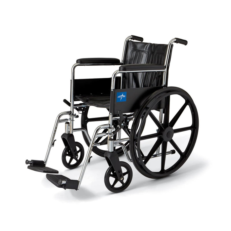 Excel Wheelchair with Permanent Arms, Swing-Away Footrests, 18", 1/EA  (MDS806150D) Each