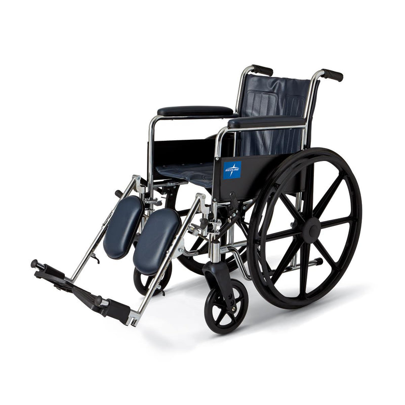 Excel Wheelchair, Permanent Arms, Elevating Leg Rests, Navy, 16", 1/EA  (MDS806200N) Each