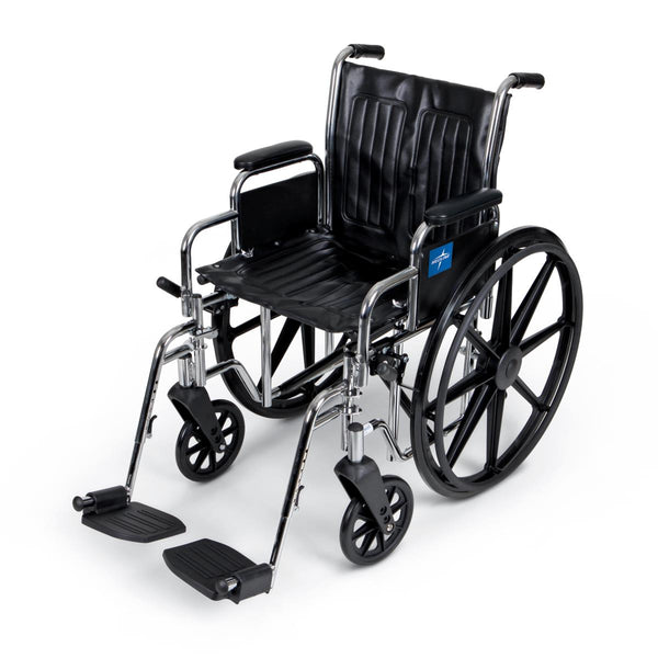 Excel Wheelchair, Removable Desk-Length Arms, Swing-Away Footrests, 300 lb. Capacity, 20", 1/EA  (MDS806400) Each