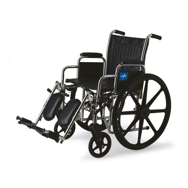 Excel Wheelchair with Desk-Length Arms and Elevating Leg Rests, Black, 20", 300 lb. Capacity, 1/EA  (MDS806450) Each