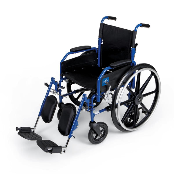 Hybrid 2 Transport Wheelchair with Removable Desk-Length Arms and Swing-Away Elevating Footrests, 300 lb. Weight Capacity, 18" Width, 1/CS  (MDS806300H2) Case of 1