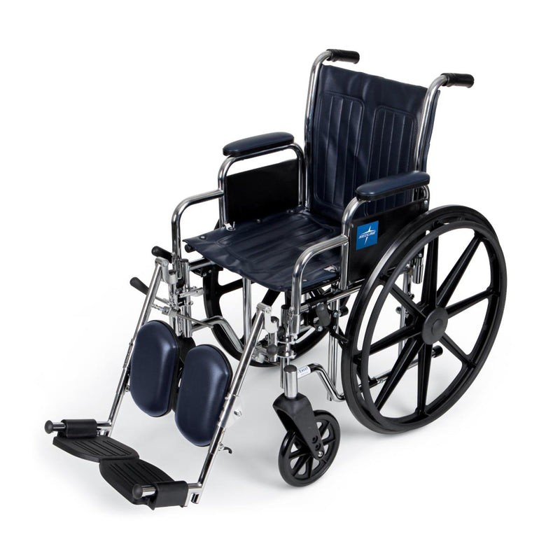 Excel Wheelchair, Removable Desk-Length Arms, Elevating Leg Rests, Navy, 16", 1/EA  (MDS806300N) Each