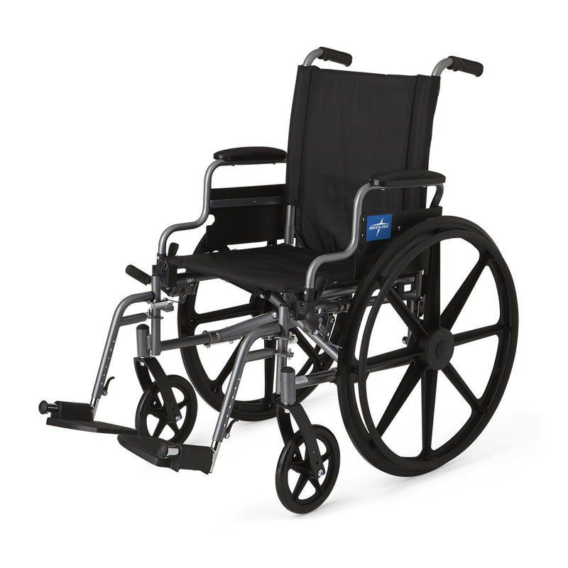 K4 Basic Lightweight Wheelchair with Flip-Back Desk-Length Arms and Swing-Away Footrests, 300 lb. Weight Capacity, 18" Width, 1/CS  (MDS806500E18) Case of 1