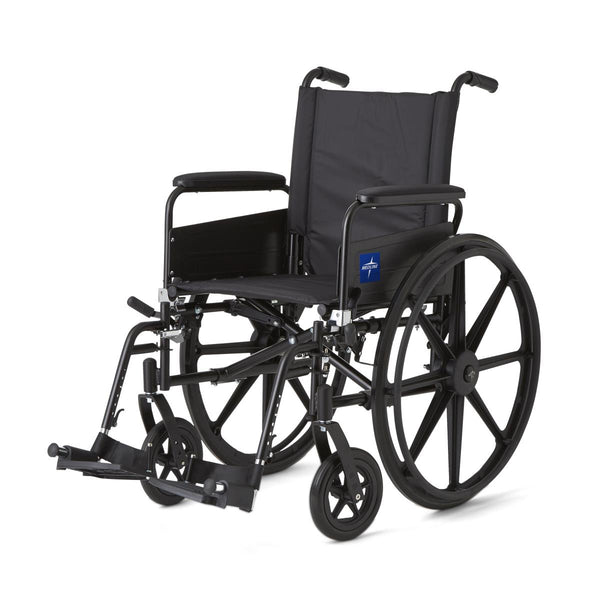 K4 Lightweight Wheelchair with Full-Length Arms and Swing-Away Footrests, 300 lb. Weight Capacity, 18" Width, 1/EA  (MDS806500FLA) Each