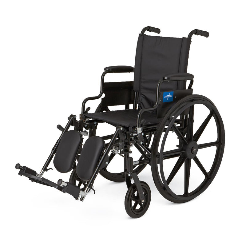 K4 Lightweight Wheelchair with Swing-Back Desk-Length Arms and Elevating Leg Rests, 300 lb. Capacity, 16" Width, 1/EA  (MDS806550N) Each