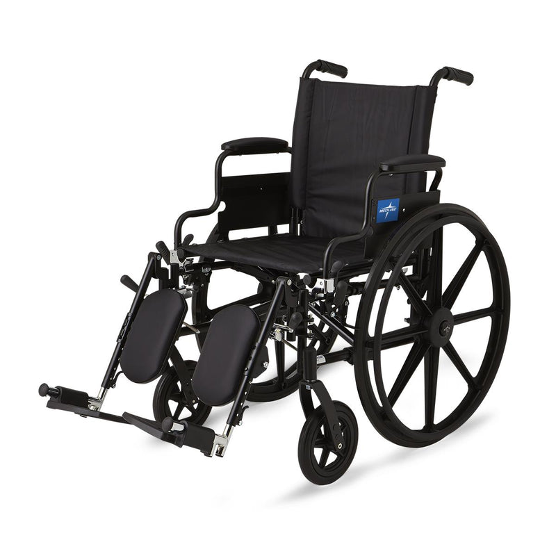 K4 Lightweight Wheelchair with Swing-Back Desk-Length Arms and Detachable Swing-Away Elevating Leg Rests, 300 lb. Weight Capacity, 18" Width, 1/EA  (MDS806550) Each