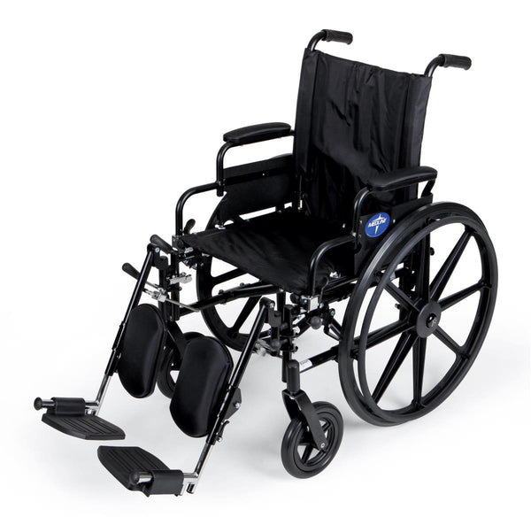 K4 Extra-Wide Lightweight Wheelchair with Swing-Back Desk-Length Arms and Elevating Leg Rests, 350 lb. Weight Capacity, 20" Width, 1/EA  (MDS806565) Each