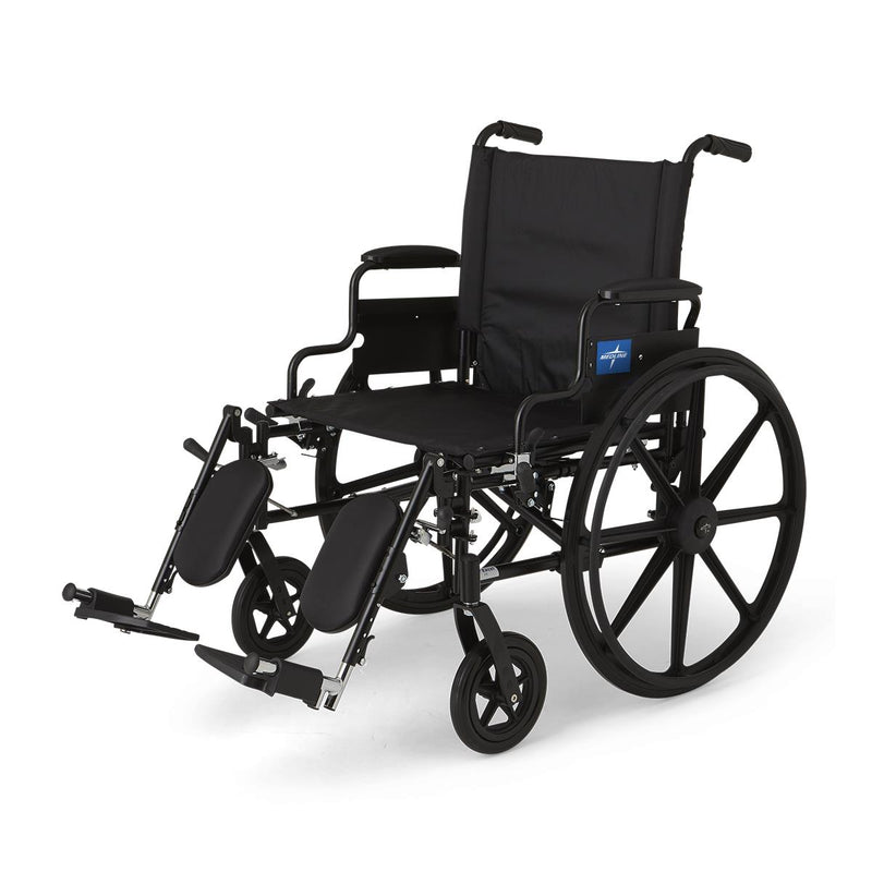 K4 Extra-Wide Lightweight Wheelchair with Removable Desk-Length Arms and Elevating Leg Rests, 350 lb. Weight Capacity, 22" Width, 1/EA  (MDS806575) Each