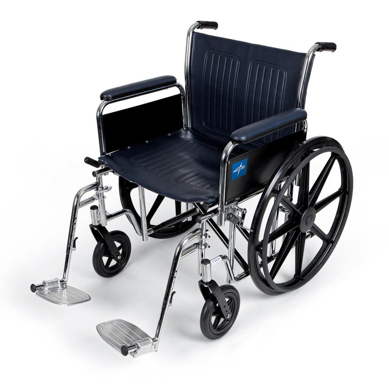 Excel Extra-Wide Wheelchair, 22" Seat, Removable Full-Length Arms, Swing-Away Footrests, 1/EA  (MDS806800FLA) Each