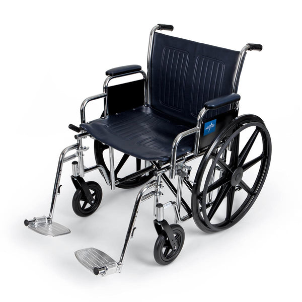 Excel Extra-Wide Wheelchair, 20" Seat, Removable Desk-Length Arms, Swing-Away Footrests, 1/EA  (MDS806700) Each