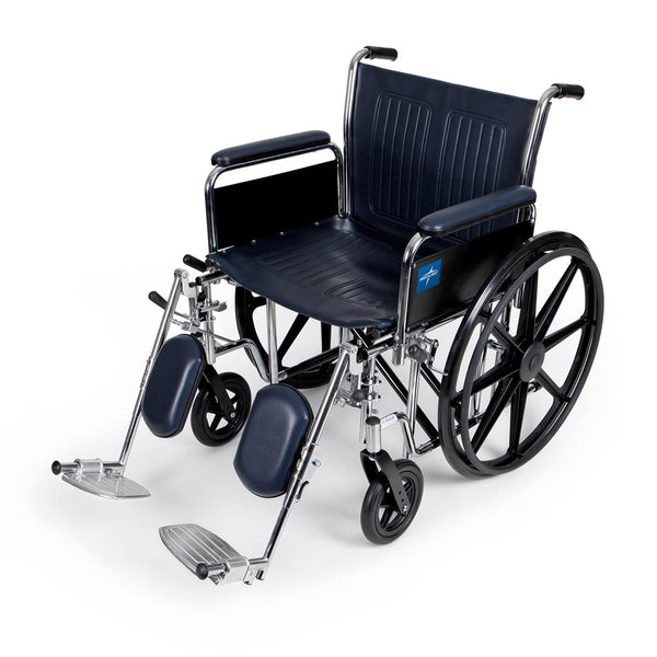 Excel Extra-Wide Wheelchair, 20" Seat, Removable Full-Length Arms, Elevating Leg Rests, 1/EA  (MDS806750FLA) Each