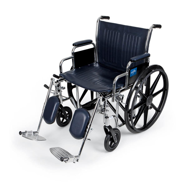 Excel Extra-Wide Wheelchair, 20" Seat, Removable Desk-Length Arms, Elevating Leg Rests, 1/EA  (MDS806750) Each