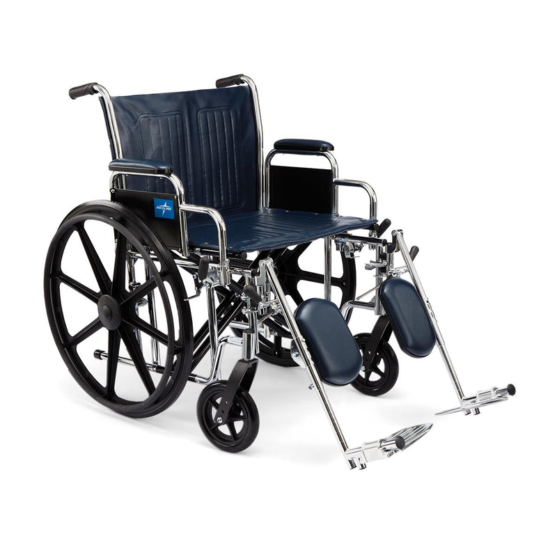 Excel Extra-Wide Wheelchair, 22" Seat, Removable Desk-Length Arms, Elevating Leg Rests, 1/EA  (MDS806850) Each