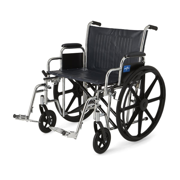 Excel Extra-Wide Wheelchair, 24" Seat, Removable Desk-Length Arms, Swing-Away Footrests, 1/EA  (MDS806900) Each