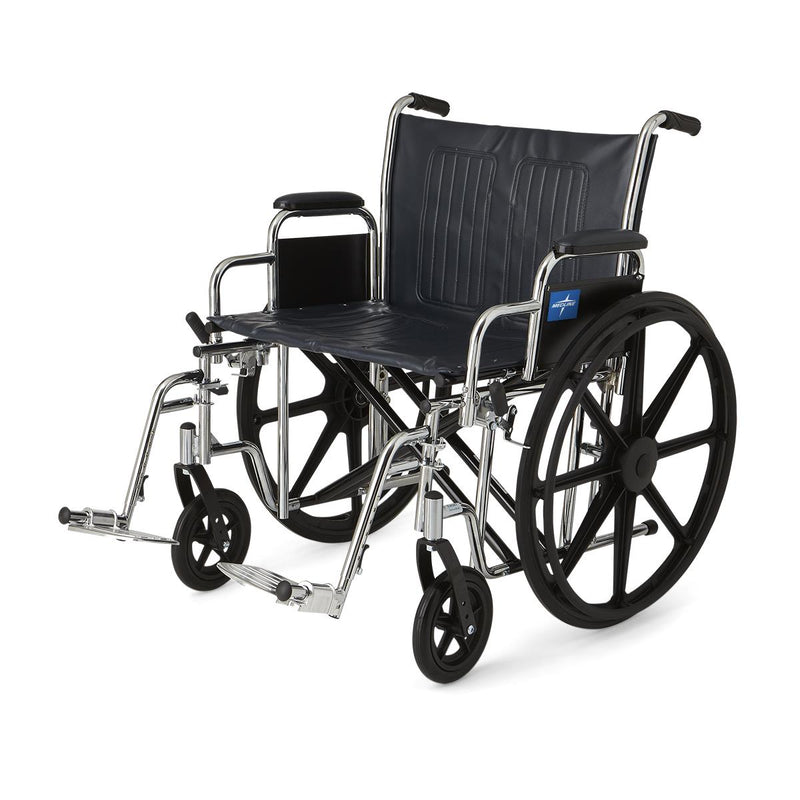 Excel Extra-Wide Wheelchair, 22" Seat, Removable Desk-Length Arms, Swing-Away Footrests, 1/EA  (MDS806800) Each