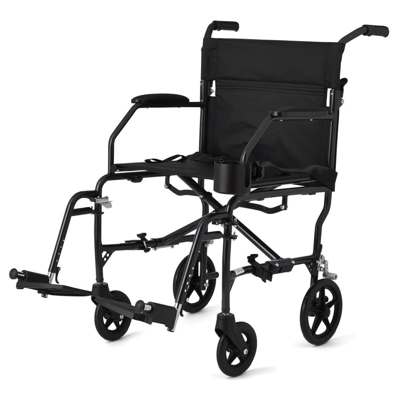 Medline Ultralight Transport Chair, Black, 1/EA  (MDS808200F3BK) Each