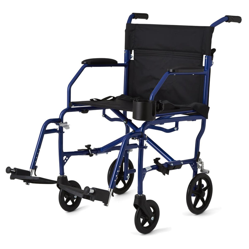 Medline Ultralight Transport Chair, Blue, 1/EA  (MDS808200F3B) Each