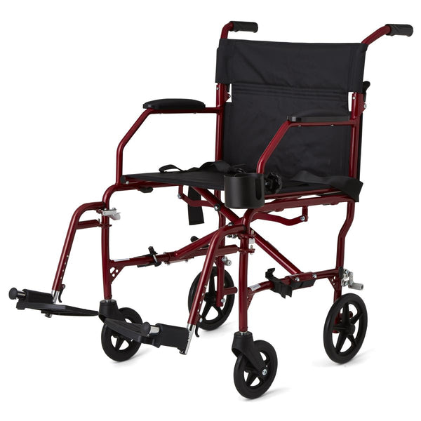 Medline Ultralight Transport Chair, Red, 1/EA  (MDS808200F3R) Each