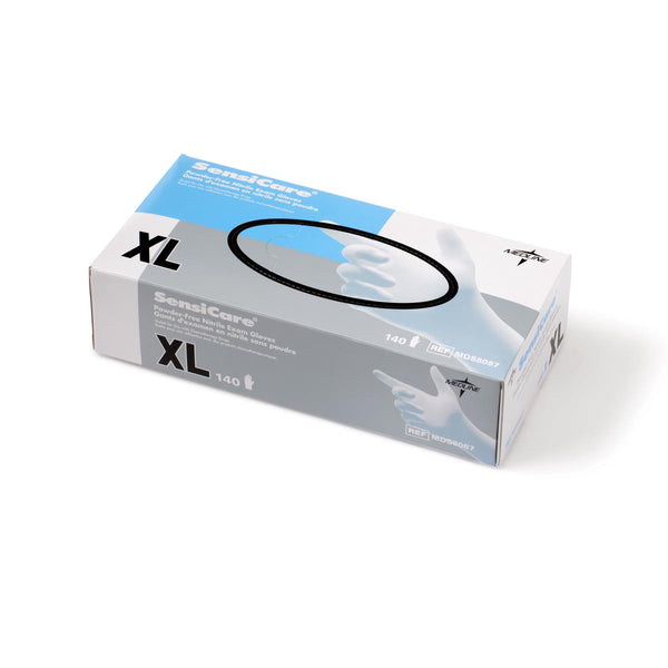SensiCare Powder-Free Nitrile Exam Gloves with Textured Fingertips, Size XL, 140/BX (MDS8087H) Box of 140