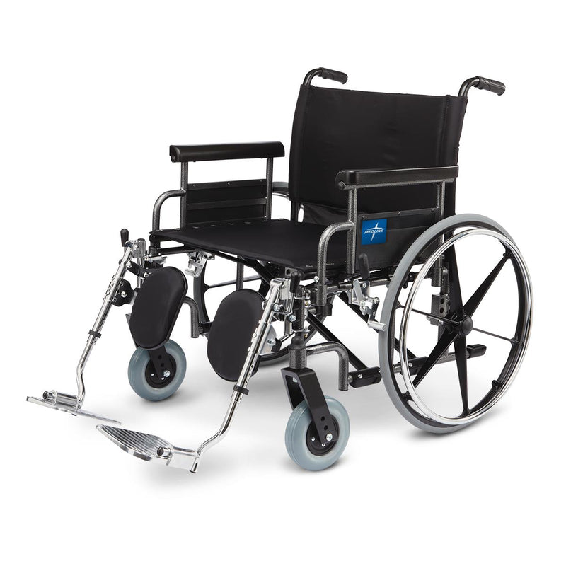 Shuttle Extra-Wide Bariatric Wheelchair with Removable Desk Length Arms and Elevating Legrests, 28", 1/EA  (MDS809850) Each