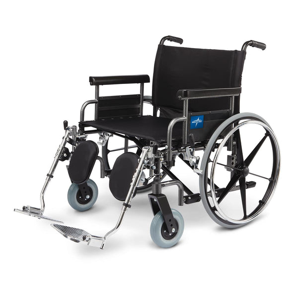 Shuttle Extra-Wide Bariatric Wheelchair with Removable Desk Length Arms and Elevating Legrests, 24", 1/EA  (MDS809650) Each