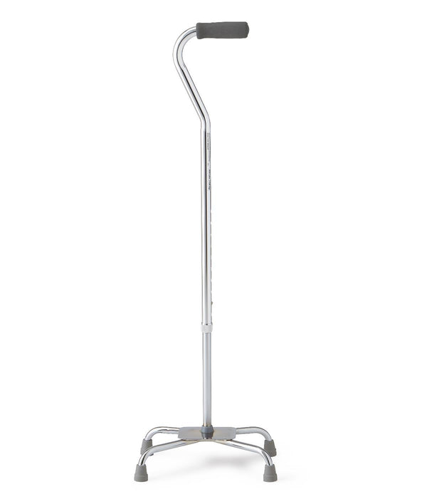 Aluminum Quad Cane with Large Base, 300 lb. Weight Capacity, Chrome, 2/CS  (MDS86228CHR) Case of 2