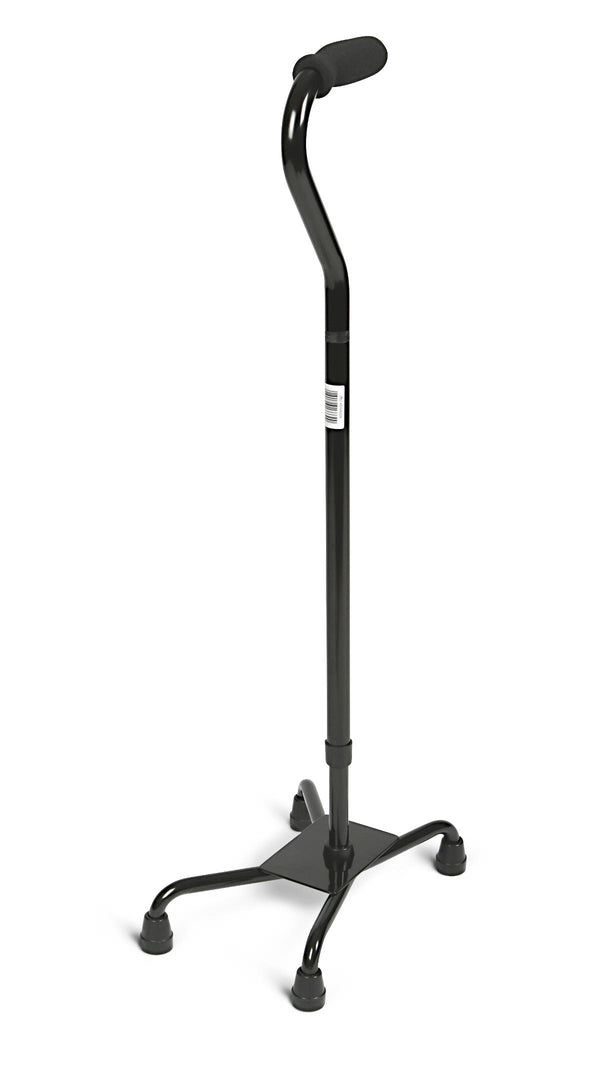 Aluminum Quad Cane with Large Base, 300 lb. Weight Capacity, Black, 1/EA  (MDS86228H1) Each