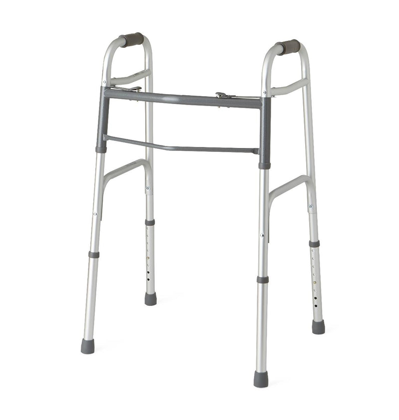 Two-Button Adult Walker, Folding, 1" Adjustable, 1/EA  (MDS864104H) Each