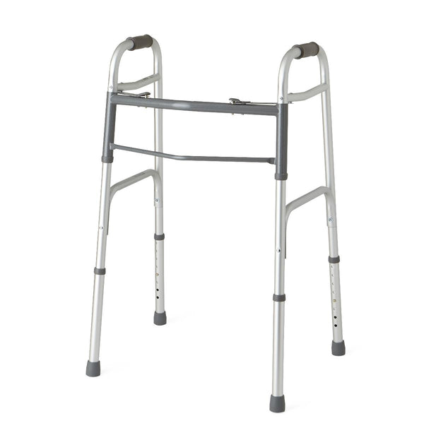 Two-Button Adult Walker, Folding, 1" Adjustable, 4/CS  (MDS864104) Case of 4