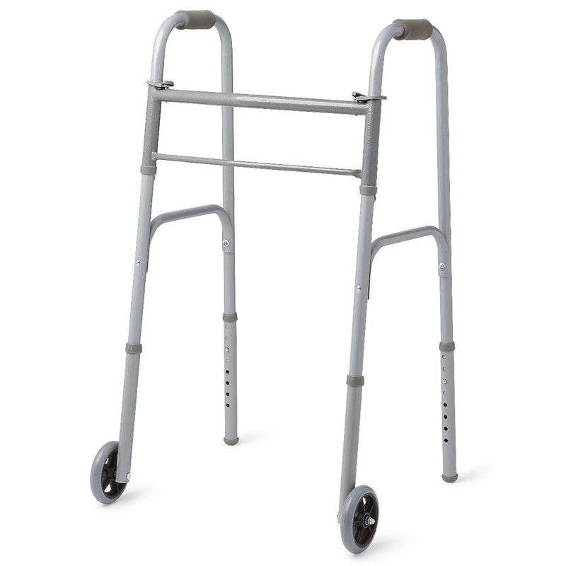 2-Button Basic Walker with 5" Wheels, Steel, 4/CS  (MDS86410W54B) Case of 4