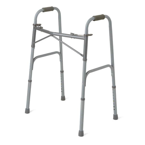 Adult Bariatric Folding Walker, 2 Button, 650 lb. Capacity, Basic Steel, 1/EA  (MDS86410XWB) Each