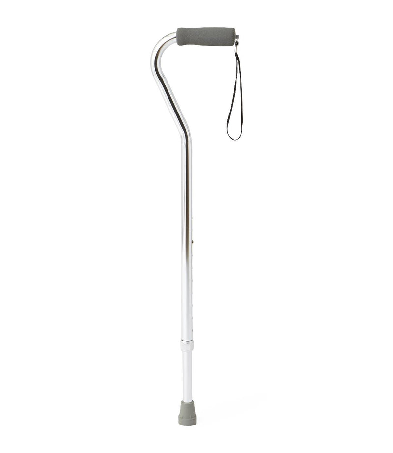 Aluminum Fashion Cane with Offset Handle, Chrome, 1/EA  (MDS86420CHRH1) Each