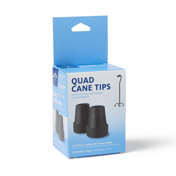 Replacement Large Base Quad Cane Tips, Black, 5/8", 12/CS  (MDS86425W) Case of 12