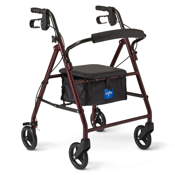 Basic Rollator with 6" Wheels, Burgundy, Junior, 1 EA (MDS86850EJR) Each