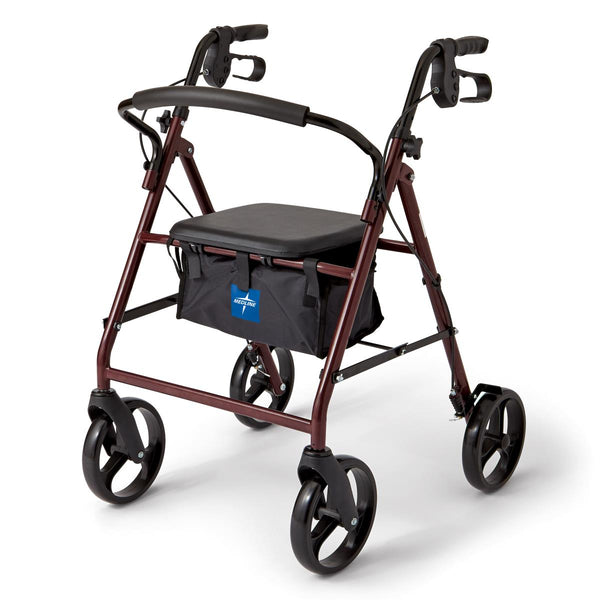 Basic Steel Rollator with 8" Wheels, Burgundy, 1 EA (MDS86850ES8) Each