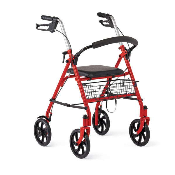 Steel Rollator with 8" Wheels, Red, Knockdown, 1 EA (MDS86860ERS8) Each