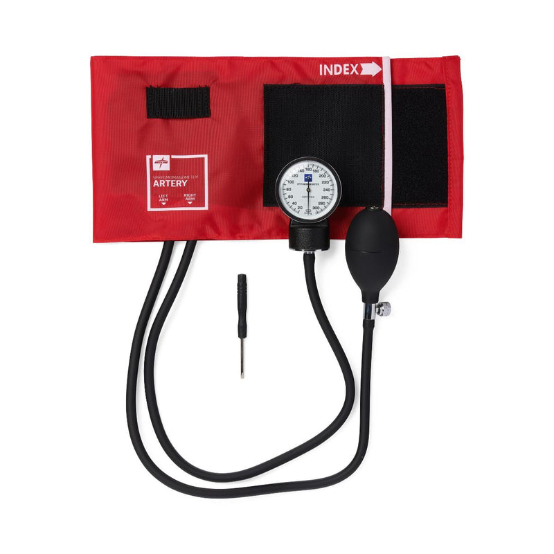 Compli-Mates Handheld Aneroid Sphygmomanometer with Nylon Case, Red, 1/EA  (MDS9104) Each