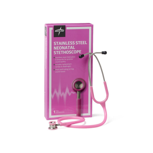 Elite Stainless Steel Neonatal Stethoscope, Pink, 1 EA (MDS92160) Each