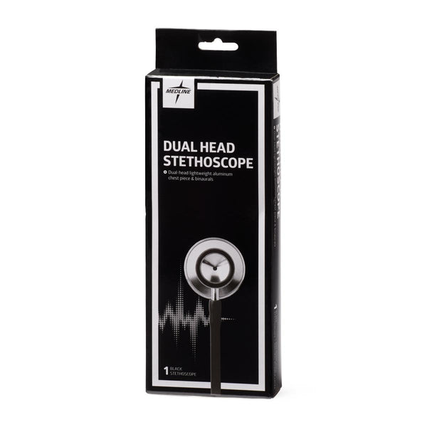 Dual-Head Stethoscope, Black, 100/CS (MDS926201CS) Case of 100