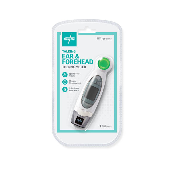 Talking Ear and Forehead Thermometer for Home Use, 1/EA  (MDSTH1002) Each