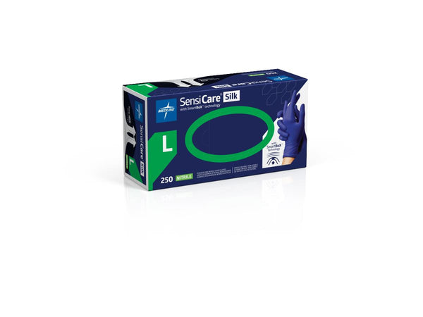 SensiCare Silk Nitrile Exam Gloves with SmartBoX Technology, Size L, 2500/CS (MDSXB7586) Case of 2500