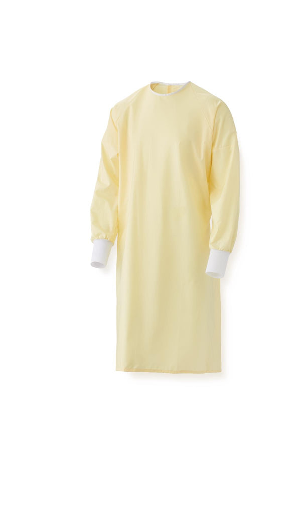 AAMI Level 1 Reusable Isolation Gown, Overlap Back, Yellow, One Size Fits Most, 12/DZ  (MDT011207Z) 1 Dozen