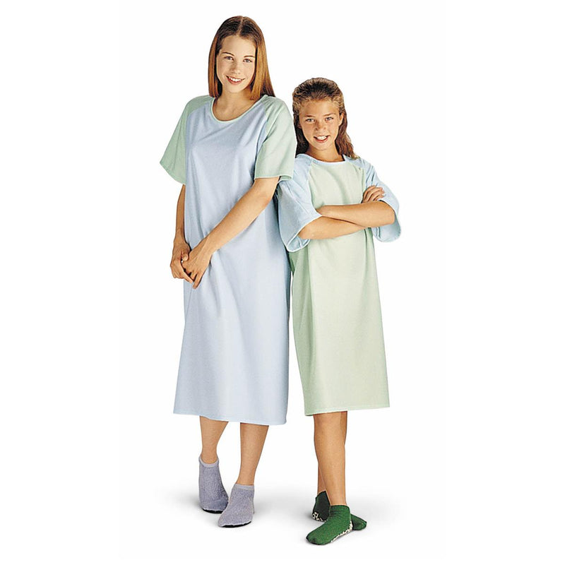 Comfort Knit Teen Gown, Flame-Retardant, Blue, 12-15 Years, 12/DZ  (MDT011370) 1 Dozen