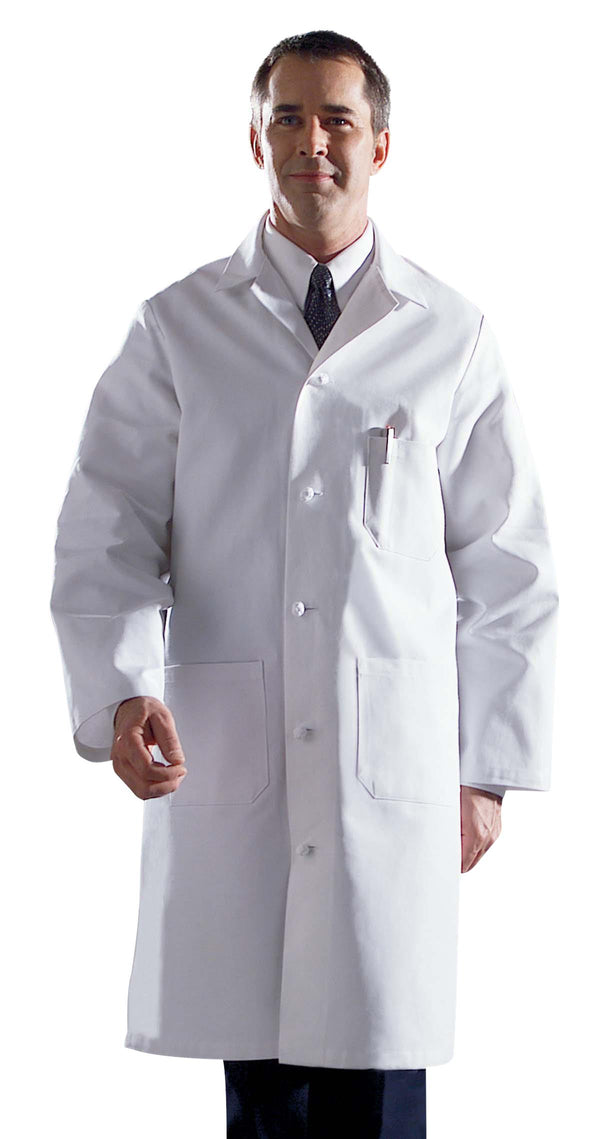 Medline Men's Premium Full Length Cotton Lab Coats, 1/EA (MDT17WHT42) Each