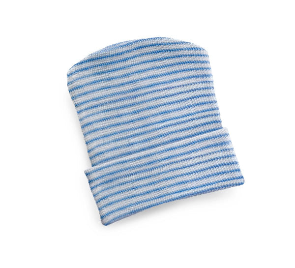 Infant Head Warmer, Blue Stripe, 50/PK  (MDT211434B) Pack of 50