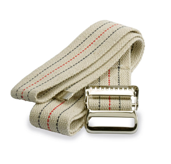 Cotton Gait/Transfer Belt with Metal Buckle, Bariatric, 2" x 72", Beige with Stripes, 1 EA (MDT821203L) Each