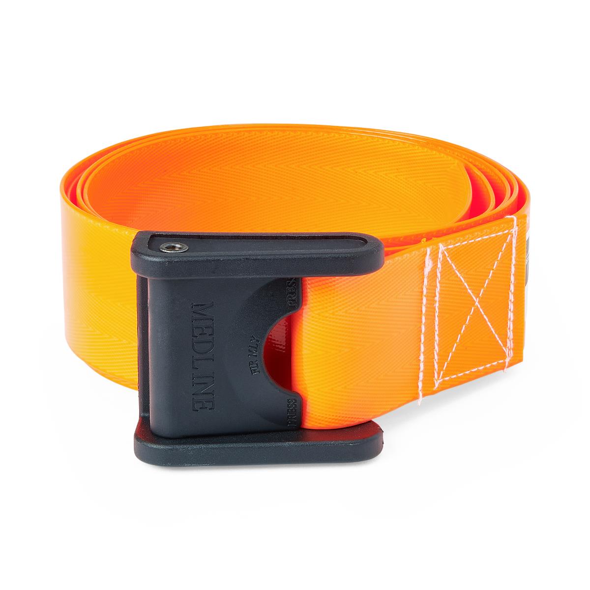 Wipeable Gait Belt, Polyurethane Coated, Orange, Bariatric, 72