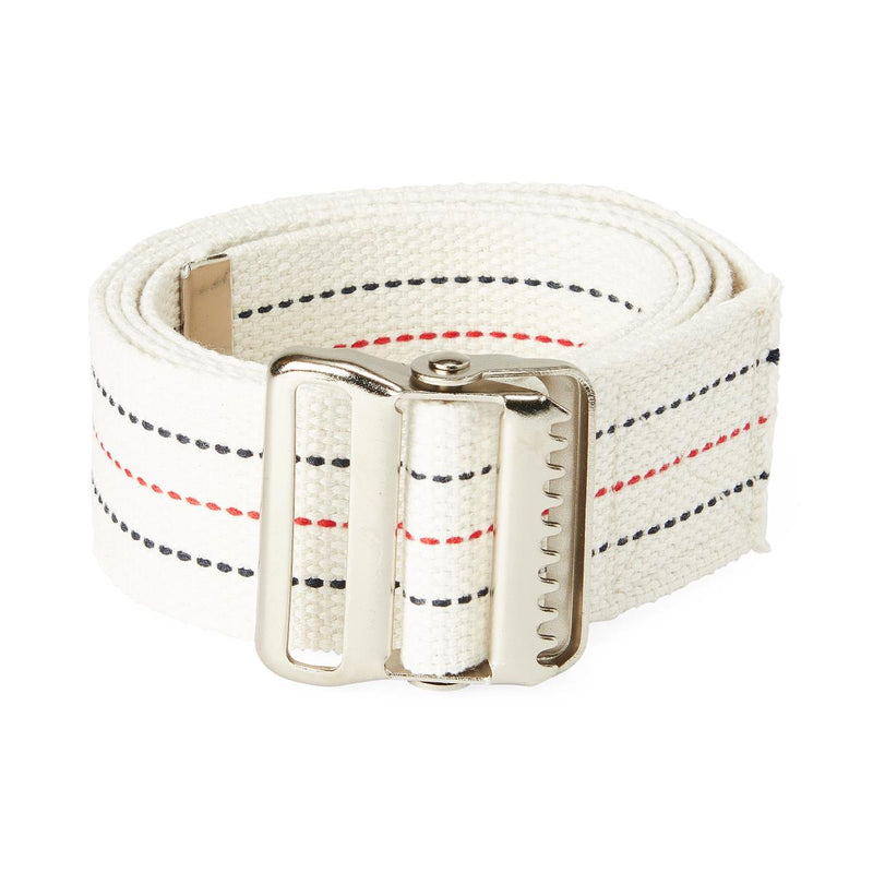 Washable Cotton Gait/Transfer Belt with Metal Buckle, 2" x 60", Red, White and Blue Stripes, 6/CS  (MDT828203) Case of 6