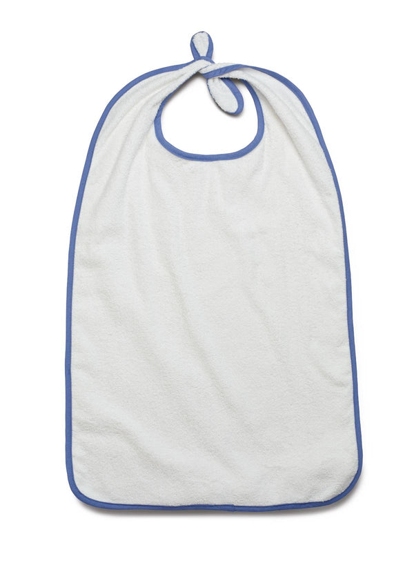 Ez Tie Terry-Cloth Bib, Adult, 12 oz., 21" x 38", White, 12/DZ  (MDTAB5B38WHI) 1 Dozen