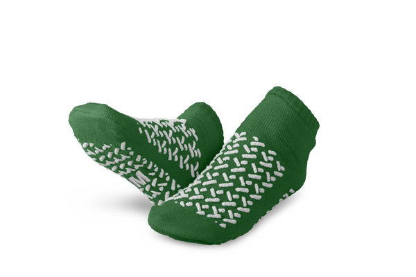 Double-Tread Patient Slippers, Terry Inside, Green, Size M, 1/PR  (MDTDBLTREADMH) 1 Pair